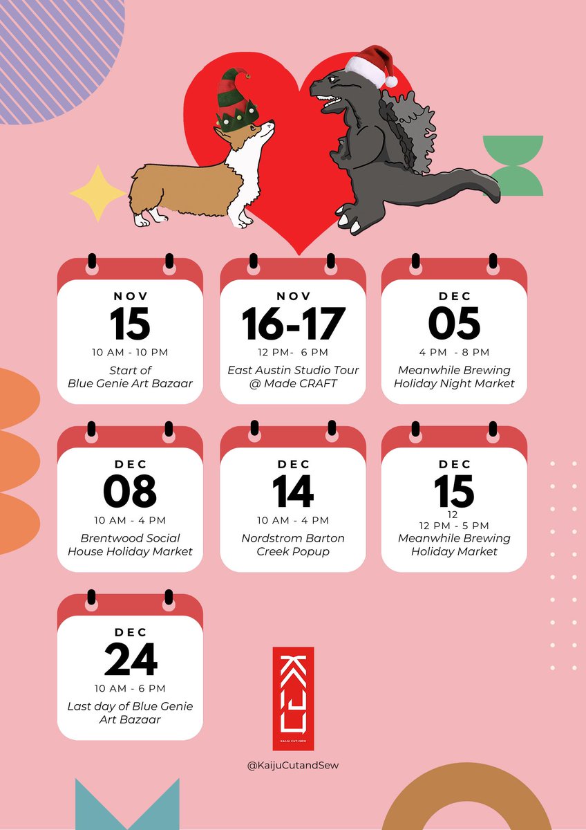 Closing out 2024 with several popups. Find us here &amp; give the gift of KAIJU this holiday season. 

instagram.com/p/DCWlz5KJhxA/…