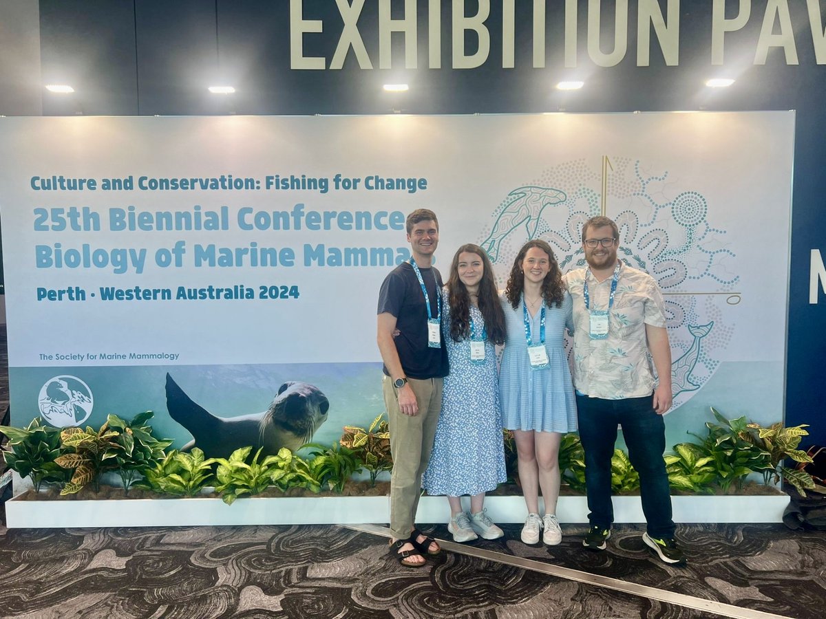 SAMSoceannews's tweet photo. We're excited to be at #SMM2024 in Perth 🇦🇺 

Four PhD students from SAMS have journeyed across the globe to present their research on #MarineMammals in Scottish waters to researchers and conservationists from around the world. 🐋🐬 

Well done team!

#SUPERDTP #ThinkUHI https://t.co/mrHsLCxu7R