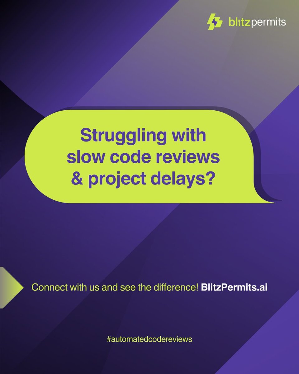 BlitzPermits's tweet image. Connect with us to discover the future of code reviews! Follow @blitzpermits for more!

#BlitzPermits #aicodereviews #automatedcodereviews #planning #Building