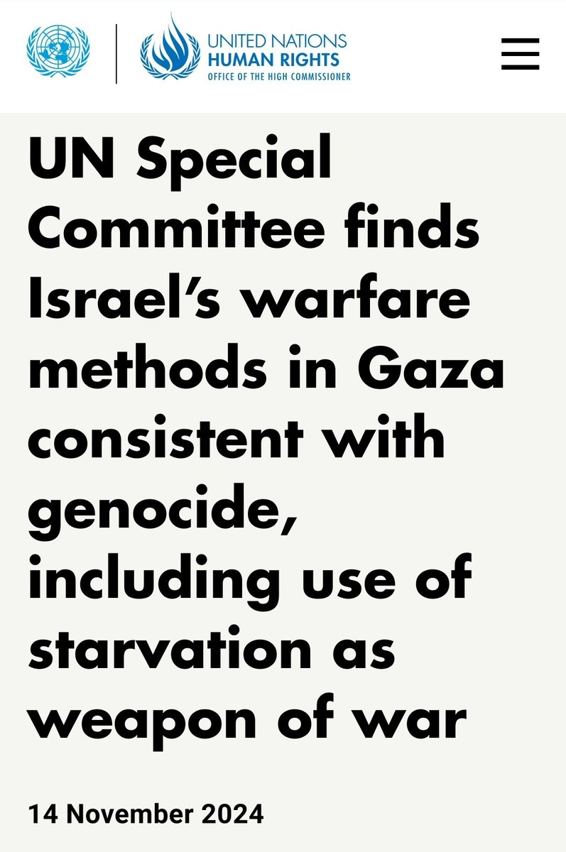 🚨 EILMELDUNG: UN-Sonderausschuss erklärt, dass Israels Kriegsführungsmethoden in #Gaza Genozid entsprechen – einschließlich des Einsatzes von Hunger als Kriegswaffe. #Israel