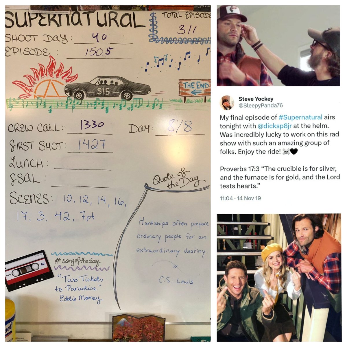 rsjrfanworld's tweet photo. This day in 2019 gave us Steve Yockey's @cw_spn swansong, @dicksp8jr's first episode of season 15, and one of my favourite guest stars in the show's entire run, the incredible @therealagbarlow.
See the shenanigans BTS of #DirectorDick's #Proverbs173, here:
https://t.co/N0h5L6xwRR https://t.co/SyccU1hE31