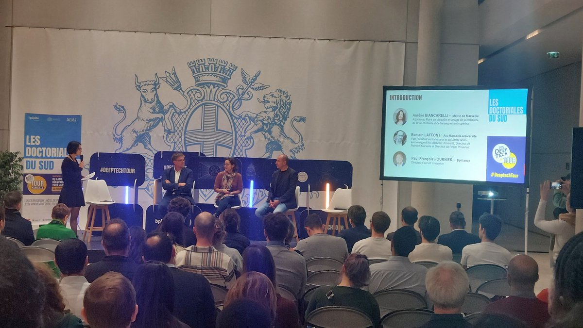 Alhianer's tweet photo. En direct de "Les Doctoriales du Sud" 2024 sur le stand de @marseilleinnov  #DeeptechTour https://t.co/vNAE6OjFtx