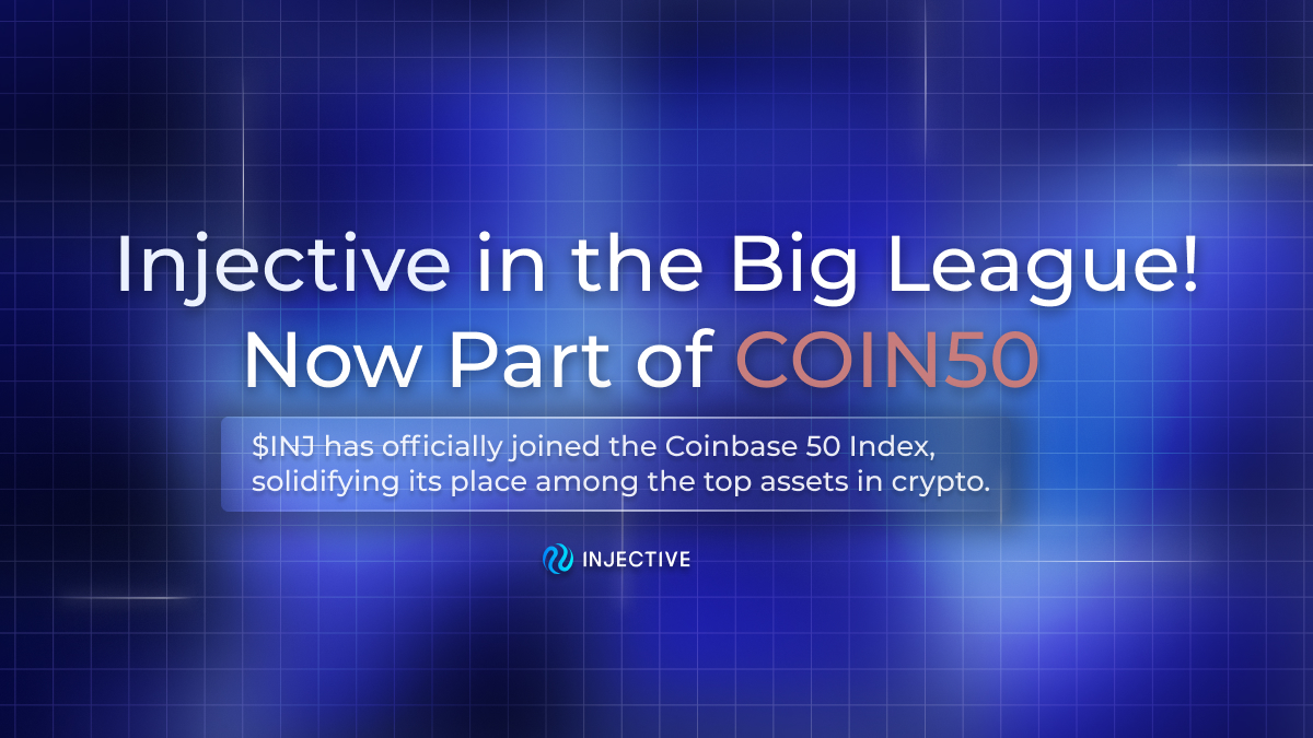 🚀 $INJ Joins the Coinbase 50 Index ( #COIN50 )! Great news! $INJ has been  added to the @Coinbase 50 Index, a game-changing product that lets users  easily access the top crypto assets! #Injective 🧵👇