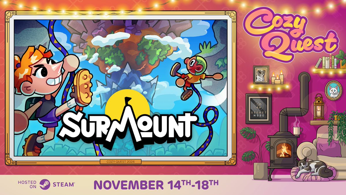 🏔 Surmount - OUT NOW‼️ (@surmountgame) on Twitter photo We're incredibly grateful to be part of #CozyQuest, hosted by <a href="/WeAreSecretMode/">Secret Mode | Wishlist NUTMEG! on Steam ⚽</a>!
To celebrate, Surmount is at its lowest price - 40% off - on Steam and Switch! We're incredibly grateful to be part of #CozyQuest, hosted by <a href="/WeAreSecretMode/">Secret Mode | Wishlist NUTMEG! on Steam ⚽</a>!
To celebrate, Surmount is at its lowest price - 40% off - on Steam and Switch!