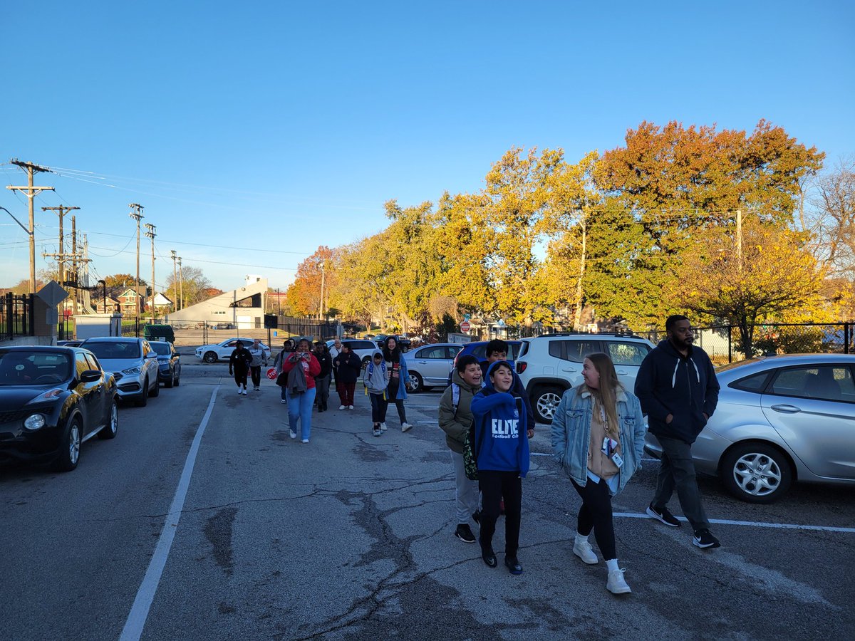 elementary_mc's tweet photo. Today we honored Ruby Bridges by walking to school. Our wonderful PE teacher started us off with some warmups then we headed to school!#walktoschool #KCKPS #RubyBridges https://t.co/V2uxrYXIMW