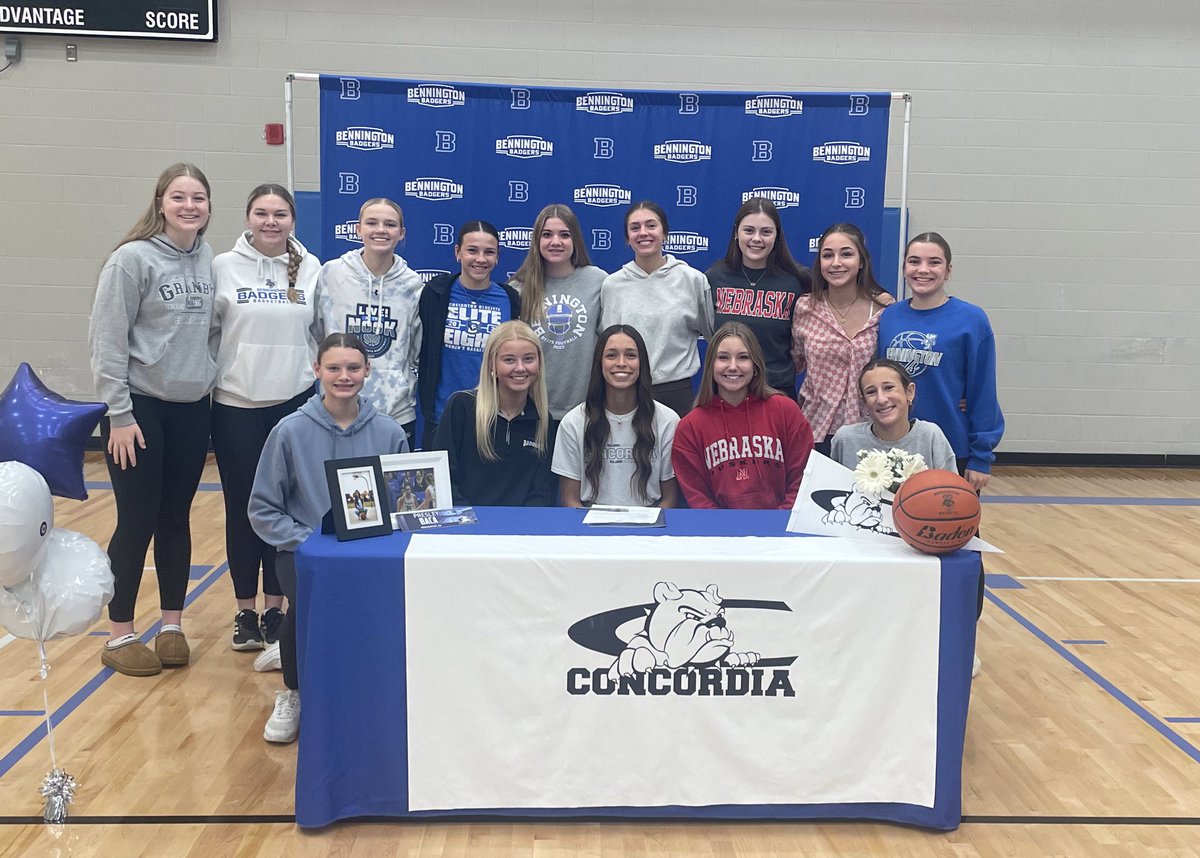 Bennington Girls Basketball (@bhsbadgersgbb) on Twitter photo Big Congrats to <a href="/presleybaca2/">presley baca</a> for signing to continue her education and basketball career at Concordia. Go Bulldogs! Big Congrats to <a href="/presleybaca2/">presley baca</a> for signing to continue her education and basketball career at Concordia. Go Bulldogs!