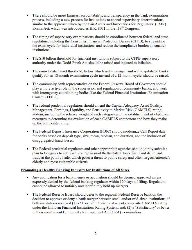 RepFrenchHill's tweet photo. I have a plan to make community banking great again in this country. I welcome feedback on these principles and look forward to advancing @realDonaldTrump's economic growth agenda and bringing fresh ideas to support banks of all sizes.
Read more⬇️
https://t.co/u4u9HkEVmv https://t.co/UJFWx9WNiZ