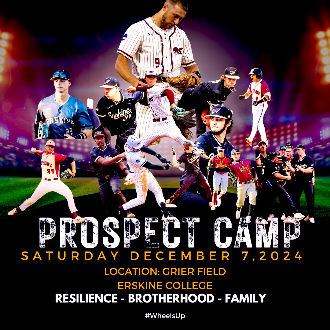 ERSKINE COLLEGE PROSPECT CAMP
Saturday December 7, 2024 

Showcase your skills in front of our staff &amp; get a day in the life of an <a href="/FleetBaseball/">Erskine College Baseball</a> Player! 

Sign Up Now! erskinecollegebaseballcamps.com/camps.php