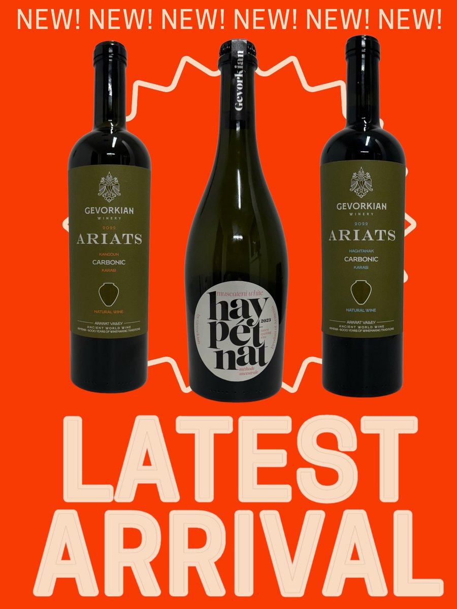 Latest Arrivals from Gevorkian Winery

WinesofArmenia.com 

#newarrivals #petnat #muscateni #muscatenigrape #winesofarmenia #armenianwines #PétillantNaturel #sparklingwine #carbonic #carbonicmaceration #kangoun #Haghtanak #winesofarmenia #armenianwines #StepanBaghdassarian