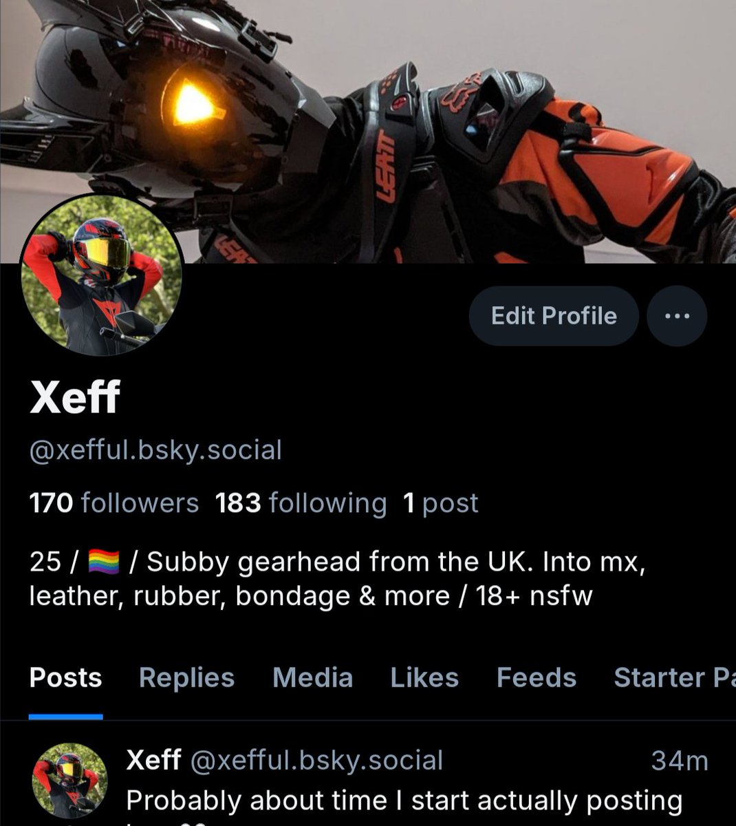 Probably gonna start posting more on BlueSky now that it feels nice to use and there's plenty of kinksters and gearheads there

I'm <a href="/Xefful/">Xeff</a>.bsky.social over there
bsky.app/profile/xefful…