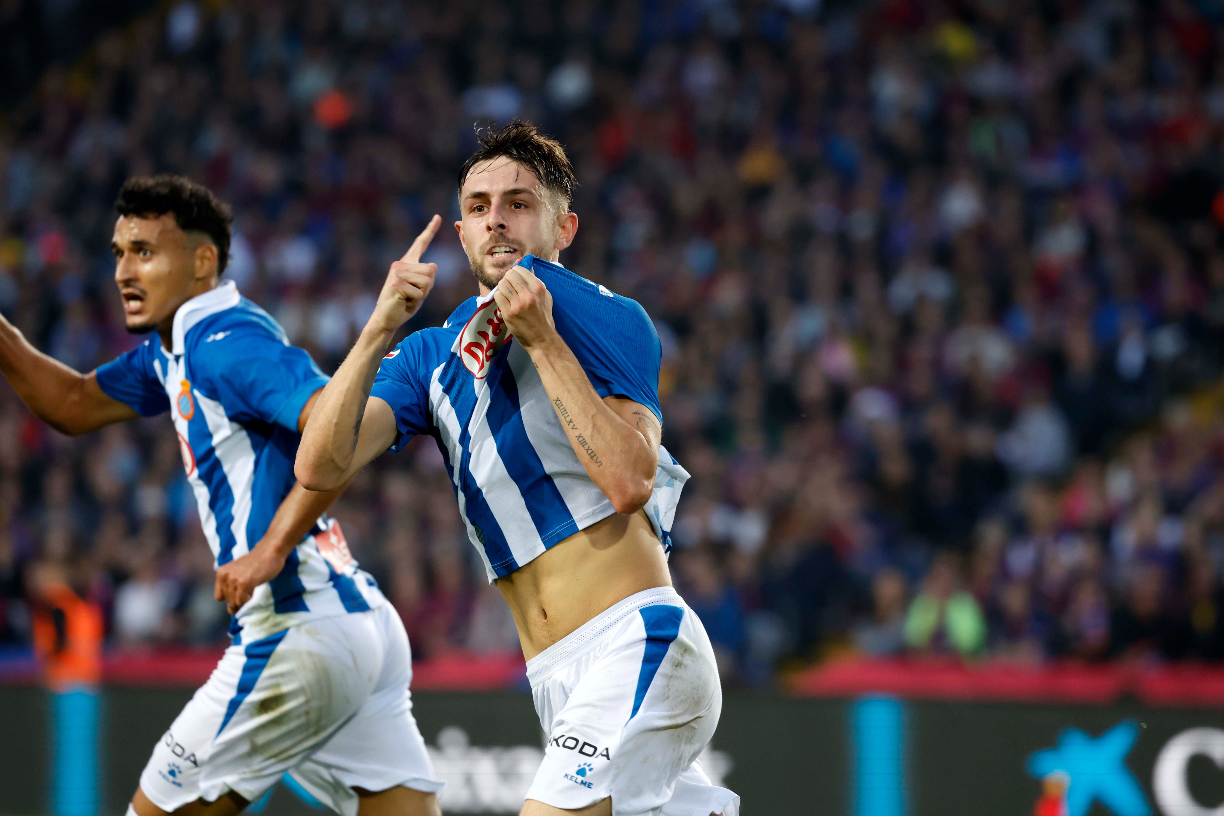 Jofre Carreras celebra un gol con el Espanyol (Foto: RCDE).