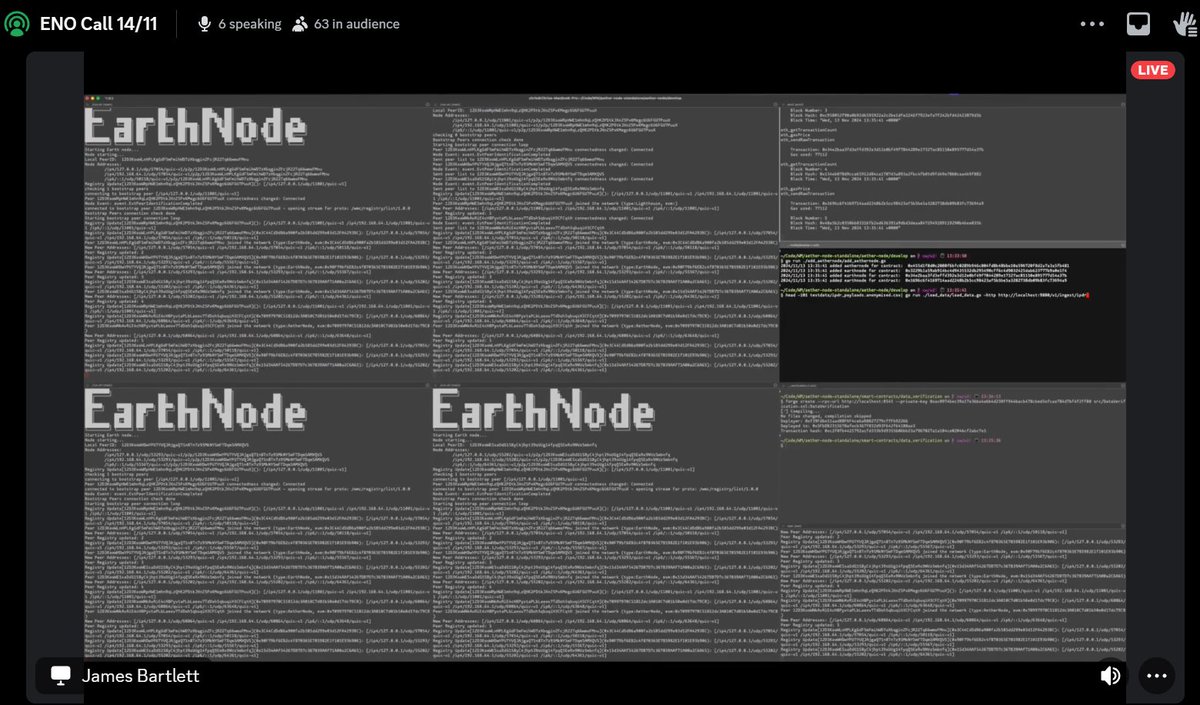 wmchain's tweet image. ✅ Running World Mobile Chain (testnet)

ℹ️ Details coming soon

⛓️ This is the moment DePIN, telecoms and connectivity changes forever.

📸 ENO Call 14/11/2024

$WMTX