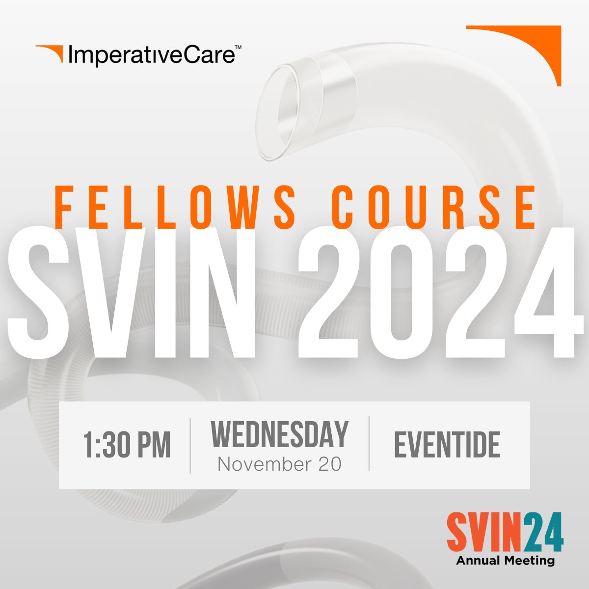 ImpCare_Stroke's tweet photo. Stop by our Fellows Course on Wednesday at 1:30 PM for hands-on experience with the #ZoomStrokeSolution and learn how .088” intracranial access can provide more control over your #stroke procedures.
@svinsociety #SVINFellowsCourse #ElevatingStrokeCare
Rx only. ISI: https://t.co/20ZwfceFWm