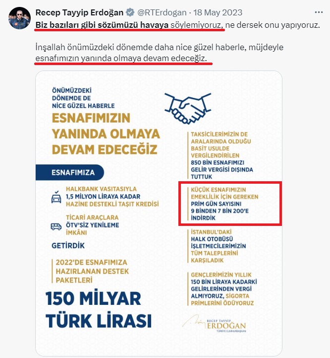 Olay aynen şöyle 
Sabah işe giderken evladım benden en temel ihtiyacı olan bir çift ayakkabı istedi bende tamam deyip hatta ALDIM deyip almadım 
Şimdi bu çocuğun duygu ve düşüncesi neyse 
#Bağkur7200 de işte aynen böyle bir durum

<a href="/RTEdijital/">Erdoğan Dijital Medya</a> 
<a href="/isikhanvedat/">Prof. Dr. Vedat Işıkhan</a> 
<a href="/vedatbilgn/">Vedat Bilgin</a>