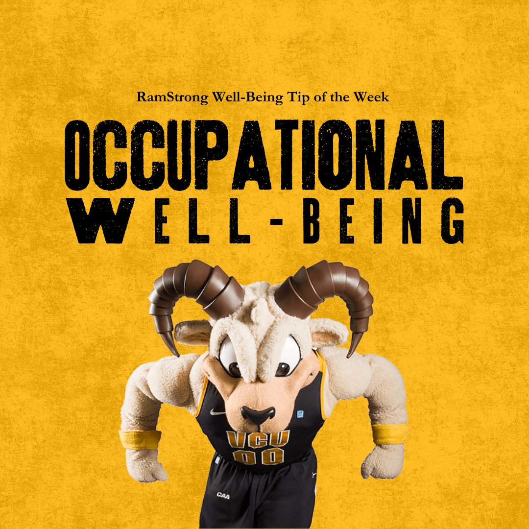 VCUHR's tweet photo. In today's RamStrong tip-of-the-week, learn how to enhance your occupational well-being! #employeewellbeing #employeewellnessprograms https://t.co/EsgUeC8wGM
