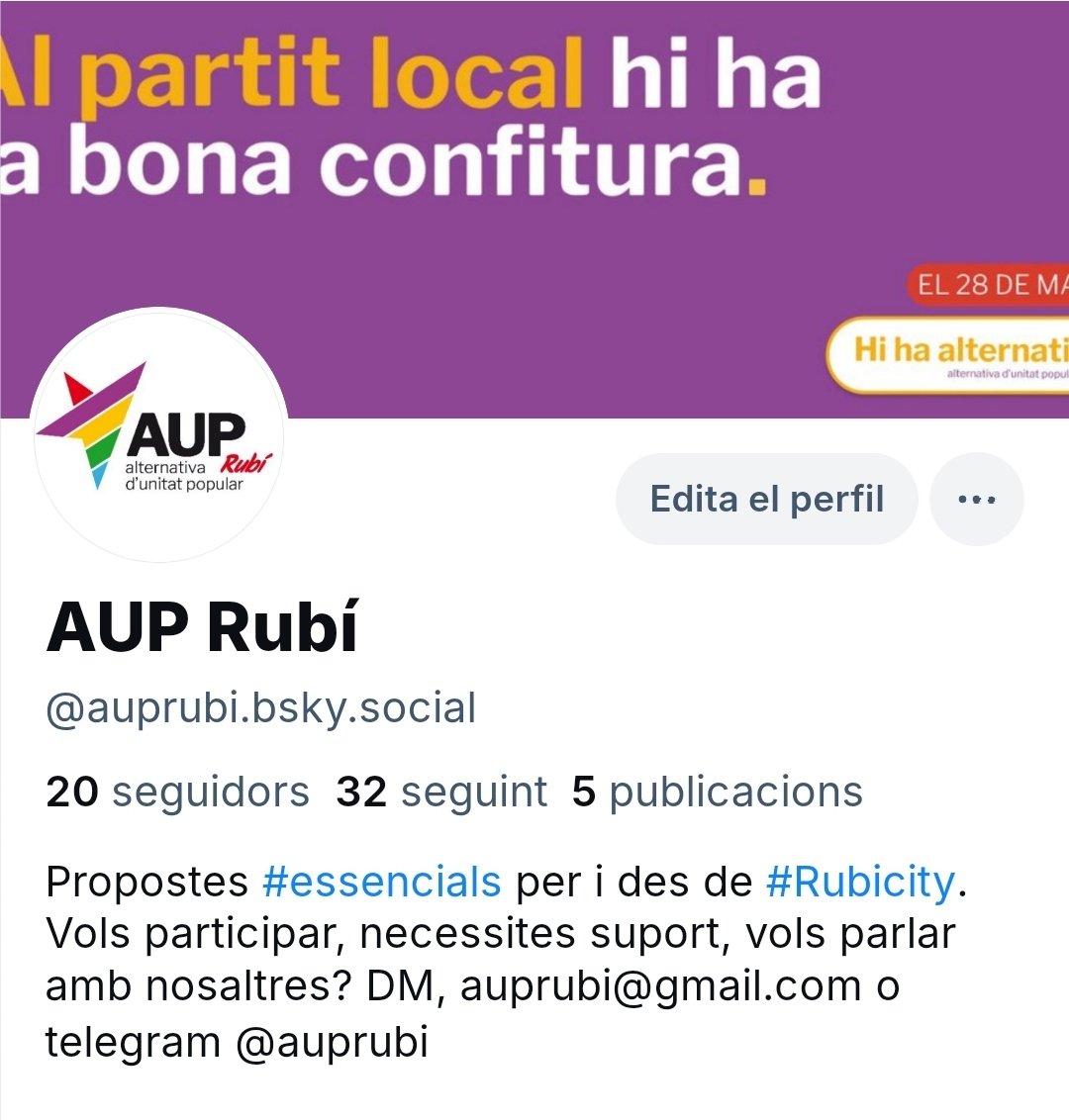 AUP_Rubi's tweet photo. Tot i que encara no marxem d'aquesta xarxa social, fa setmanes que ja ens podeu seguir a @bluesky

🦋 Us hi esperem, #rubicity

https://t.co/iKpotufqoH https://t.co/LRZiiMtu3G
