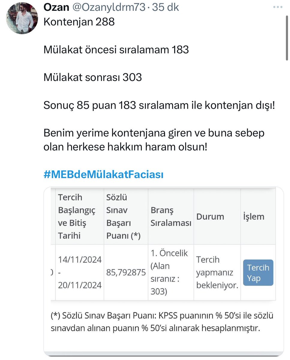 Mülakat sonuçları sonrası çoğu öğretmen sıralama dışı kalarak atanma hakkını kaybetti 

#MebdeMülakatFaciası