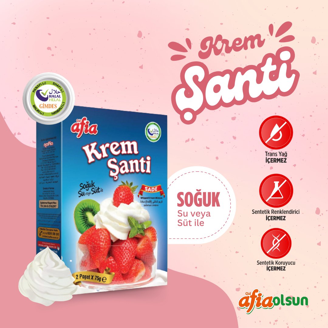 AfiaOlsun's tweet photo. Krem şantinin lezzetini, kek ve kurabiyelerinize güvenle ekleyin! 🧁🍰✨
Gimdes sertifikalı Krem Şanti ürünümüzü satın almak için linke tıklayın:
https://t.co/hY81m9way3
#afiaolsun #afiagida #kek #yasam #atıştırmalık #gimdes #doğal #sağlıklı #saglikliyasam #çocuklar https://t.co/deinVWugAJ