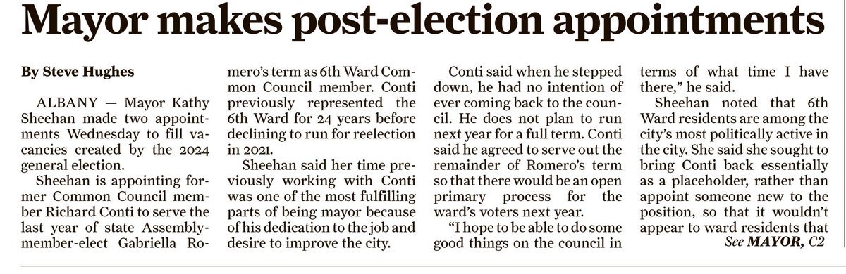 RichardConti2's tweet image. Returning to Albany Common Council effective 1/1/2025 ... one year only! #Albany #CommonCouncil #6thWard