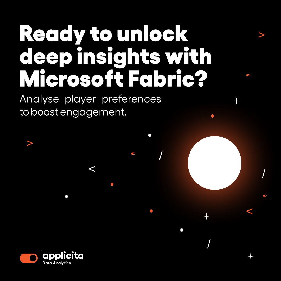 applicita's tweet photo. Create unforgettable gaming experiences with #MicrosoftFabric. Dive into real-time telemetry and #PlayerInsights to personalise gameplay. Boost engagement and drive loyalty to keep your game evolving with your players. Ready to learn more? https://t.co/dqiEk4alwB https://t.co/brwgdgdijX