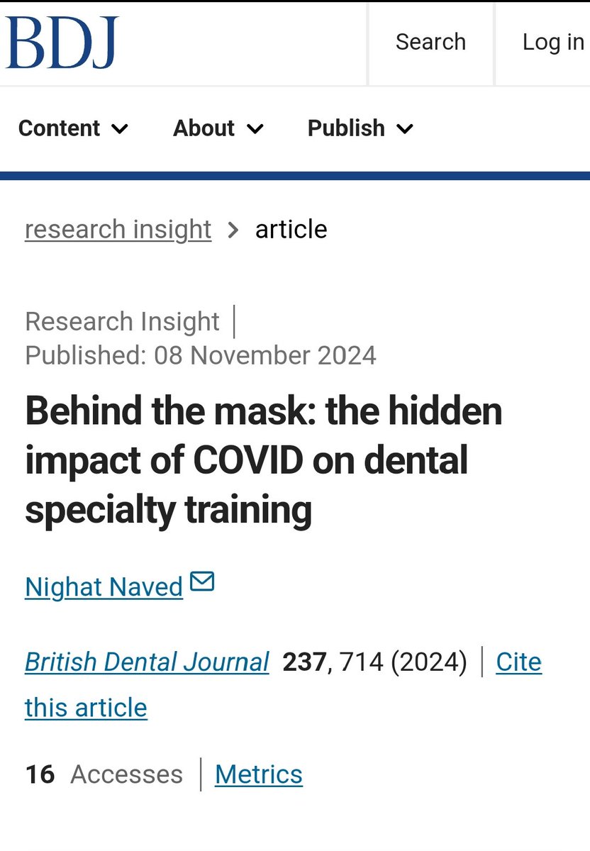 Nighat Naved (@nighatnaved) on Twitter photo Pleased to share the recent work!
So grateful to be a part of <a href="/The_BDJ/">BDJ Portfolio</a> Research Insight Writer's List.
#ResearchOpportunity #bdj Pleased to share the recent work!
So grateful to be a part of <a href="/The_BDJ/">BDJ Portfolio</a> Research Insight Writer's List.
#ResearchOpportunity #bdj