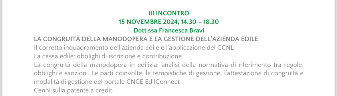 StudioBraviCdl's tweet image. Domani avrò il piacere di parlare di #congruità della manodopera,#patenteacrediti gestione del settore #edile durante il percorso ‘Focus Lavoro Più’ di @GiuffreFrancisL - Massa Carrara
#Formazione e #aggiornamento
