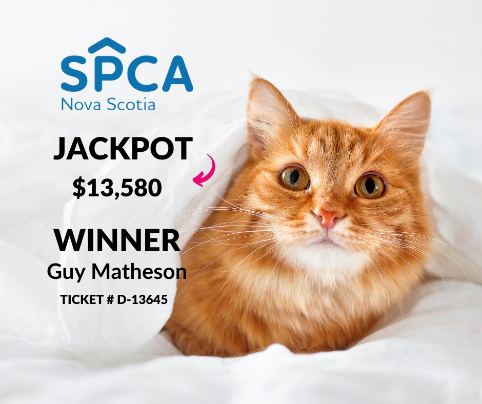 One thing that would make us leave our warm, cozy beds? This jackpot of $13,580. 🙌 Congratulations to Guy Matheson for being our newest winner! 🤩

The new draw is now open at SPCA5050.COM. ⬅ You have until Wednesday, November 20 to buy your tickets Good luck! 🥰