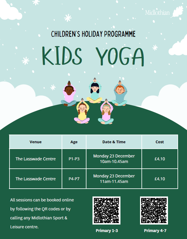 Active_Mid's tweet photo. Christmas holiday programmes!  (too soon?!😆)🎄🎅

Lots of great activities on offer locally during the festive season!

- Football ⚽️
- Yoga🧘
- Athletics (Run Jump Throw)🏃‍♀️

Bookings now open!  More info here 👇

@midgov @LasswadeAC https://t.co/ZbFmy2YQBN