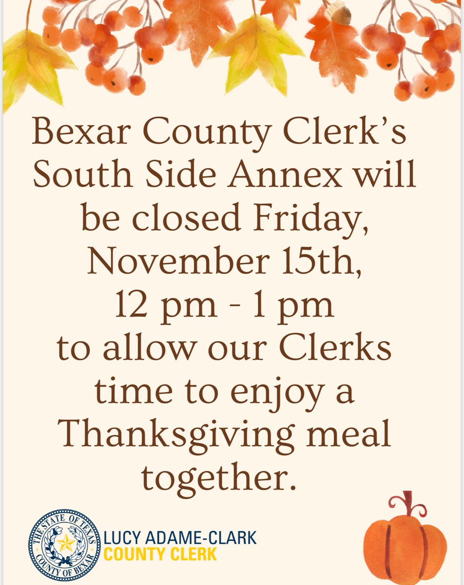 Hon. Lucy Adame-Clark, Bexar County Clerk's Office tweet media