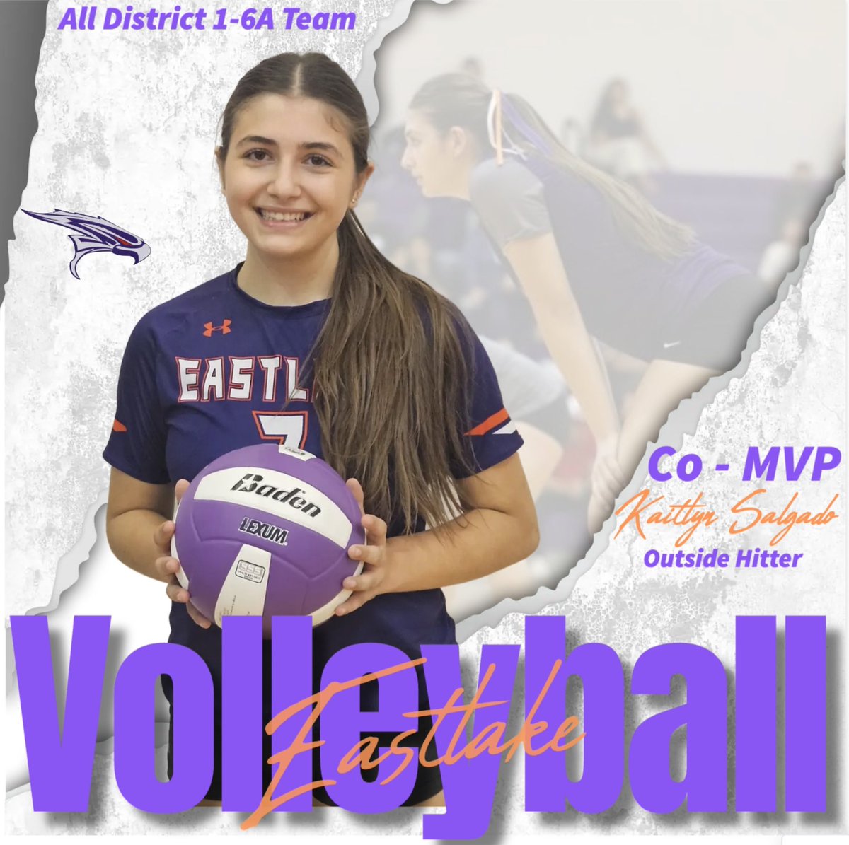 Eastlake Volleyball (@eastlake_vball) on Twitter photo 🧡🏐💜Congratulations Kaitlyn 🧡🏐💜
District 1-6A Co MVP
<a href="/EHSFalconSports/">Eastlake_Falcon_Athletics</a> <a href="/EnsorAthletics/">Ensor Athletics</a> <a href="/DwindAthletics/">Desert wind athletics</a> <a href="/Eastlake_Middle/">Gabriela Elliott</a>
<a href="/Fchavezeptimes/">Felix Chavez</a> 🧡🏐💜Congratulations Kaitlyn 🧡🏐💜
District 1-6A Co MVP
<a href="/EHSFalconSports/">Eastlake_Falcon_Athletics</a> <a href="/EnsorAthletics/">Ensor Athletics</a> <a href="/DwindAthletics/">Desert wind athletics</a> <a href="/Eastlake_Middle/">Gabriela Elliott</a>
<a href="/Fchavezeptimes/">Felix Chavez</a>
