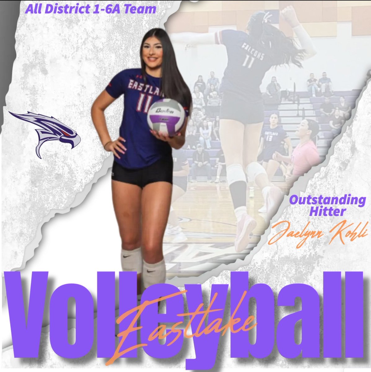 Eastlake Volleyball (@eastlake_vball) on Twitter photo 💜🏐🧡Congratulations Jaelynn💜🏐🧡
District 1-6A Outstanding Hitter
<a href="/EHSFalconSports/">Eastlake_Falcon_Athletics</a> <a href="/EnsorAthletics/">Ensor Athletics</a> <a href="/DwindAthletics/">Desert wind athletics</a> <a href="/Eastlake_Middle/">Gabriela Elliott</a> <a href="/Fchavezeptimes/">Felix Chavez</a> 💜🏐🧡Congratulations Jaelynn💜🏐🧡
District 1-6A Outstanding Hitter
<a href="/EHSFalconSports/">Eastlake_Falcon_Athletics</a> <a href="/EnsorAthletics/">Ensor Athletics</a> <a href="/DwindAthletics/">Desert wind athletics</a> <a href="/Eastlake_Middle/">Gabriela Elliott</a> <a href="/Fchavezeptimes/">Felix Chavez</a>