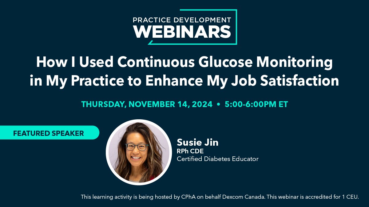 Today is #WorldDiabetesDay and we have a free #pharmacy practice webinar for you!

Join #pharmacist and Certified #Diabetes Educator Susie Jin to see how continuous glucose monitoring has revolutionized her practice.

Register here: ow.ly/Brfz50U37Bz