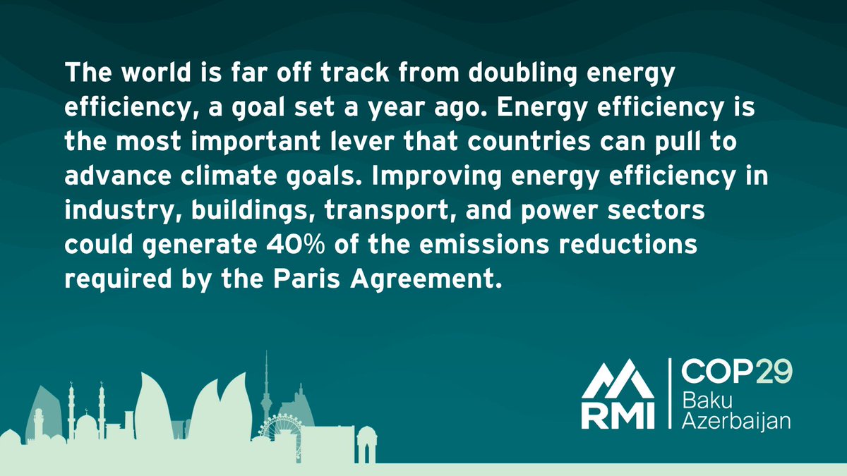 RMI (@rockymtninst) on Twitter photo Energy efficiency will make the energy transition cheaper, faster, fairer, and more secure – which is why a coalition of countries, businesses, and organizations anchored by <a href="/Mission_EE/">Mission Efficiency</a> has issued a call to make it a priority at #COP29 and beyond: bit.ly/3AP0Z1m Energy efficiency will make the energy transition cheaper, faster, fairer, and more secure – which is why a coalition of countries, businesses, and organizations anchored by <a href="/Mission_EE/">Mission Efficiency</a> has issued a call to make it a priority at #COP29 and beyond: bit.ly/3AP0Z1m
