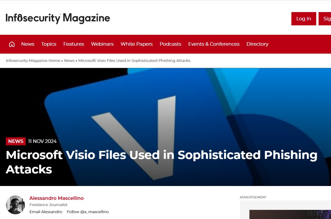 PerceptionPo1nt's tweet image. Recent research by Perception Point in @InfosecurityMag @a_mascellino: a rise in 2-step phishing attacks targeting 100s of org that use Microsoft Visio (.vsdx) files hosted on SharePoint to bypass traditional security measures &amp;amp; deceive users: hubs.la/Q02Y25fy0