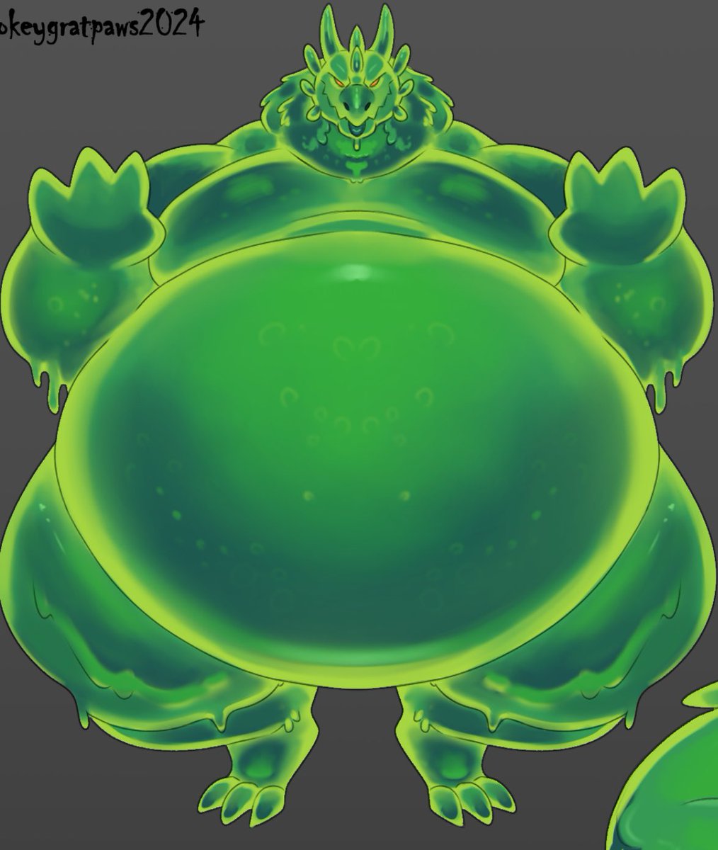 Imagine this guy pressing his big gelatinous belly against the glass containment door just begging you to open it~ It would be so easy to just open it and let him out, imagine all the fun you two could have. He’s just sooo lonely and you look like the perfect snack err- friend 💚