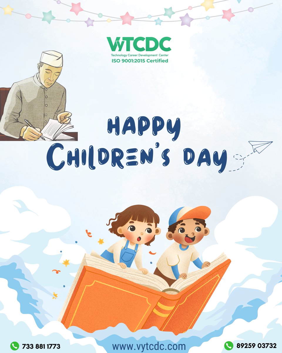 vytcdc's tweet image. Happy Children’s Day! At VyTCDC, we&apos;re nurturing young minds for a tech-driven future. Let’s spark curiosity, inspire creativity, and build lasting skills. 🌟 #HappyChildrensDay #FutureTechLeaders #VyTCDC #InspireYoungMinds
