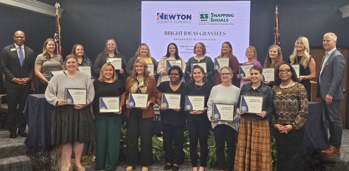 Congratulations to Newton County Schools' Snapping Shoals EMC Bright Ideas Grantees. Innovative ideas were granted and educators have an opportunity to implement! Thank you to our partners at Snapping Shoals- Chris Wood and Brian Worton for being instrumental in providing support
