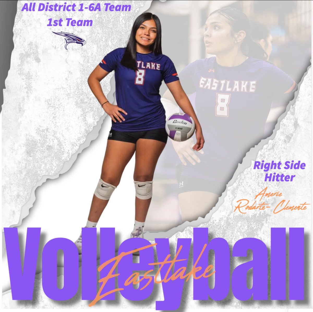 Eastlake Volleyball (@eastlake_vball) on Twitter photo 🧡🏐💜Congratulations Amerie🧡🏐💜
District 1-6A First Team Right Side Hitter
<a href="/EHSFalconSports/">Eastlake_Falcon_Athletics</a> <a href="/EnsorAthletics/">Ensor Athletics</a> <a href="/DwindAthletics/">Desert wind athletics</a> <a href="/Eastlake_Middle/">Gabriela Elliott</a> <a href="/Fchavezeptimes/">Felix Chavez</a> 🧡🏐💜Congratulations Amerie🧡🏐💜
District 1-6A First Team Right Side Hitter
<a href="/EHSFalconSports/">Eastlake_Falcon_Athletics</a> <a href="/EnsorAthletics/">Ensor Athletics</a> <a href="/DwindAthletics/">Desert wind athletics</a> <a href="/Eastlake_Middle/">Gabriela Elliott</a> <a href="/Fchavezeptimes/">Felix Chavez</a>