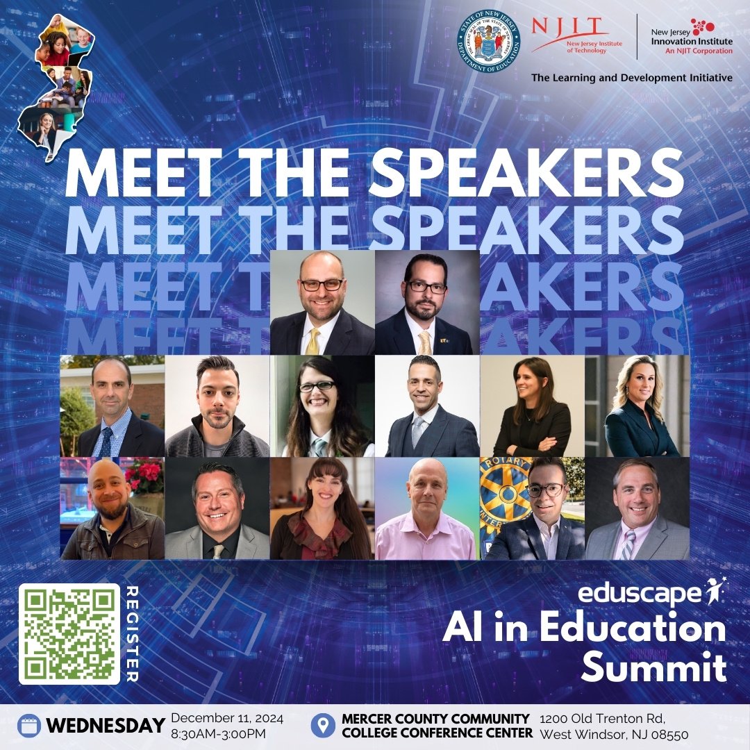 Eduscape's tweet photo. ๐ Announcing the Speakers for the AI in Education Summit! We're thrilled to welcome experts who are shaping the future of AI in education!
๐ Learn more and register: https://t.co/wavnTOd8Z0
@NJIT @NewJerseyDOE @NewJerseyII
#AIinEducation #EdTech #AI #RethinkLearning #Eduscape https://t.co/vNKUM8p1FV