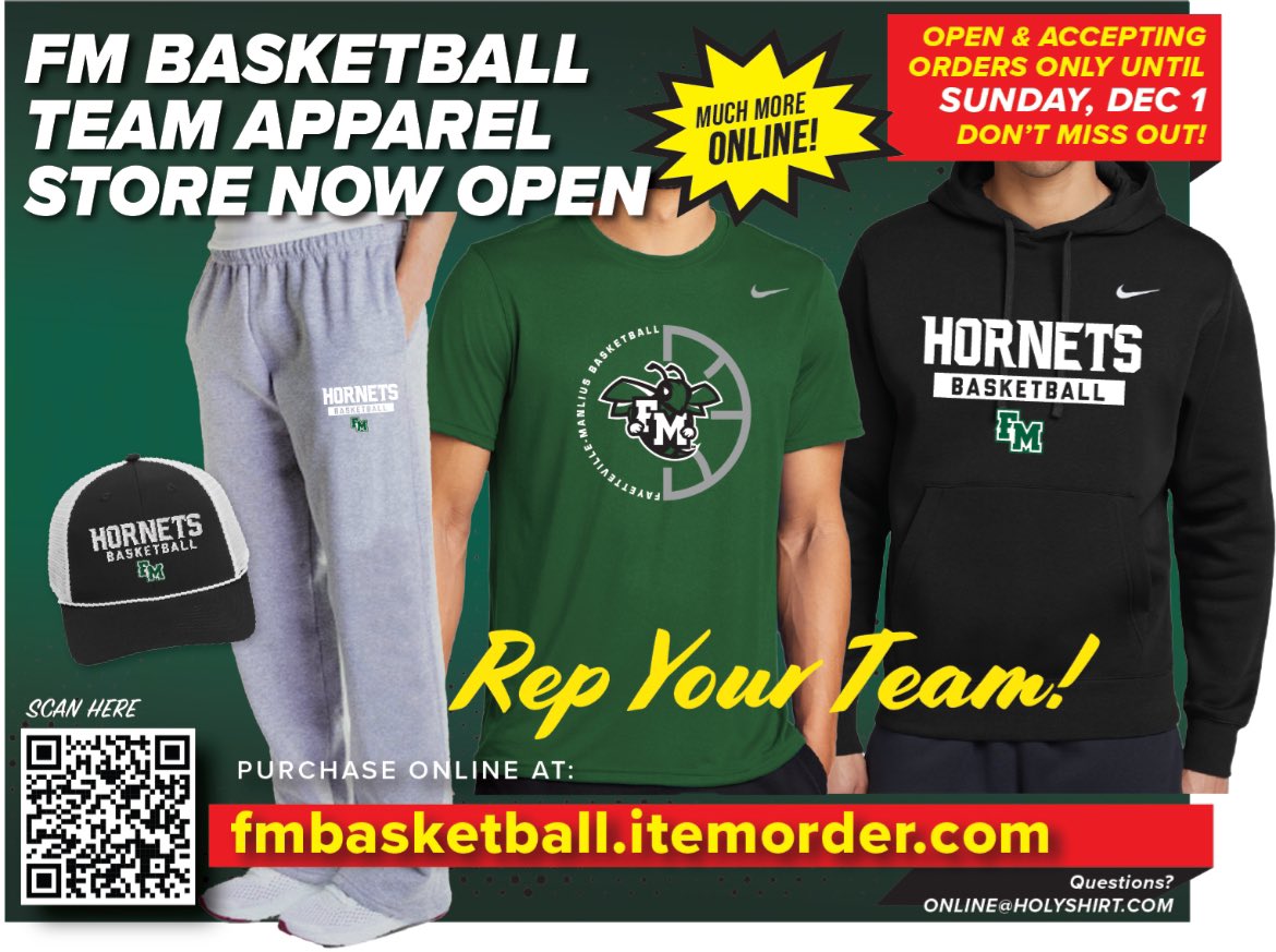 Team Store Fundraiser is now open! Please consider helping our program. We appreciate the support! #HornetPride #FaMily 🏀

fmbasketball.itemorder.com/shop/home/