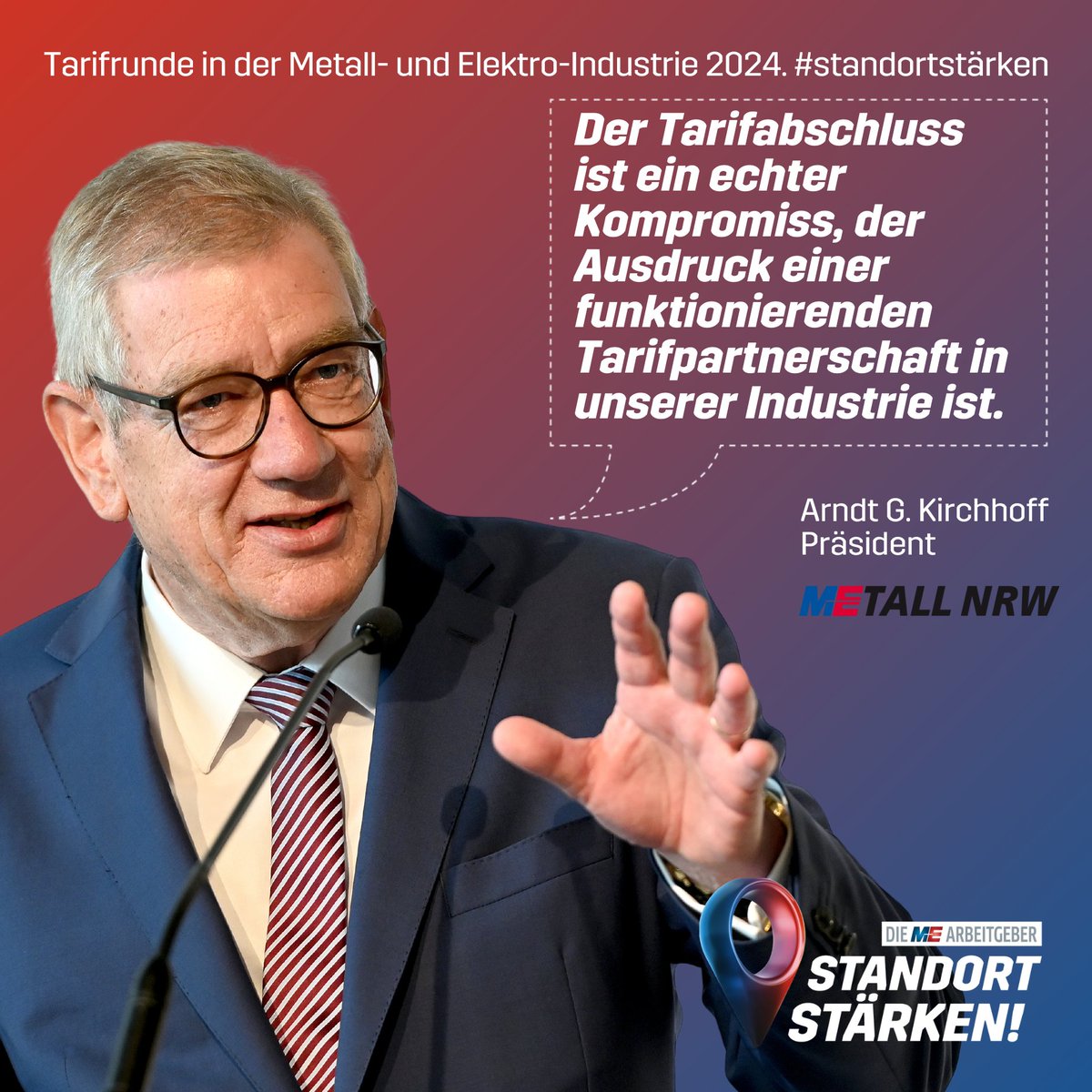 #Tarifabschluss für #MEIndustrie in Nordrhein-Westfalen
NRW-Metallarbeitgeber: Angesichts der außerordentlich schwierigen #Wirtschaftslage sei der Abschluss hoch, aber insgesamt gerade noch vertretbar.
#StandortStärken
Details &amp; Zahlen ➡️ tinyurl.com/2yvvbq8w