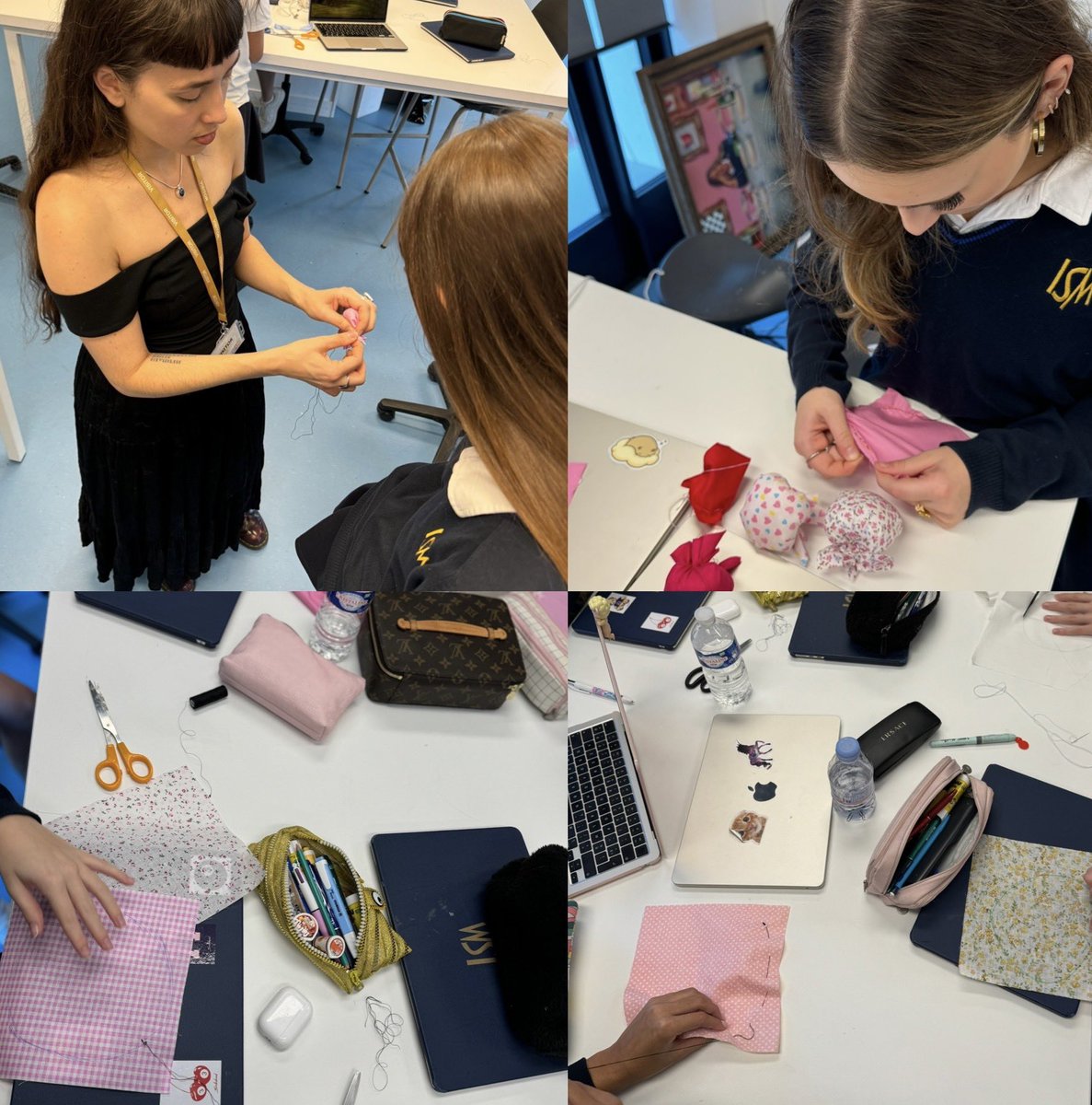 ISMonaco's tweet image. Honoured to work with fiber artist Sienna Martz this week! Students explored the Fiber Art Movement, studied inspiring artists, and created expressive abstract pieces with fabrics and fibers. Thrilled with their creativity and skills! 🎉🖌️

#fiberart #artwork #visitingartist