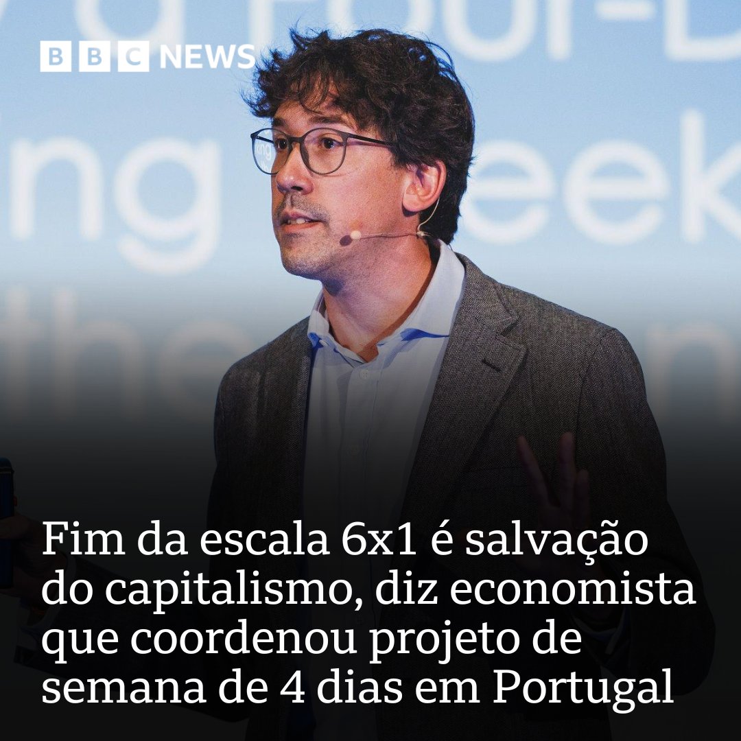 "Já está na hora de terminar 6x1 para dar espaço, de forma prudente e bem estudada, para semana de 4 dias”

Economista defende semana de quatro dias não para tornar pessoas mais felizes, mas sim porque acredita que, assim, será possível salvar capitalismo: bbc.in/3Otqzwp