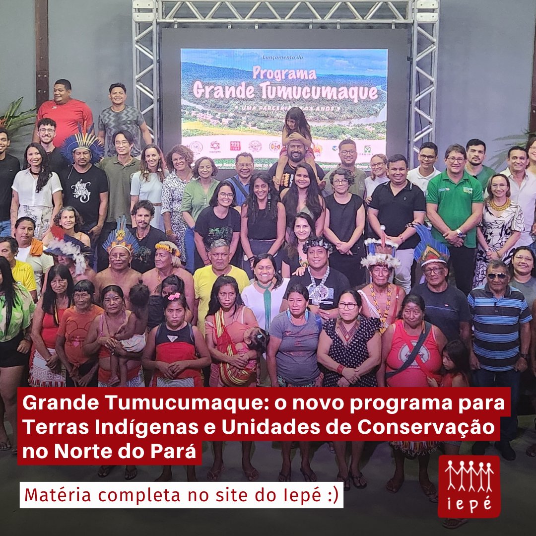 O Programa Grande Tumucumaque está previsto para durar 15 anos - ele irá contemplar os povos e organizações indígenas locais, contribuindo também para a proteção territorial, monitoramento da biodiversidade e enfrentamento da crise climática.

Saiba mais:  institutoiepe.org.br/2024/11/organi…