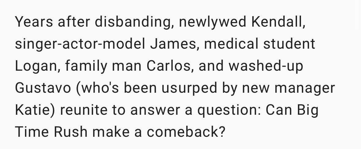 Big Time Comeback: The Big Time Rush Movie. 🎥🍿 m.imdb.com/title/tt344986…