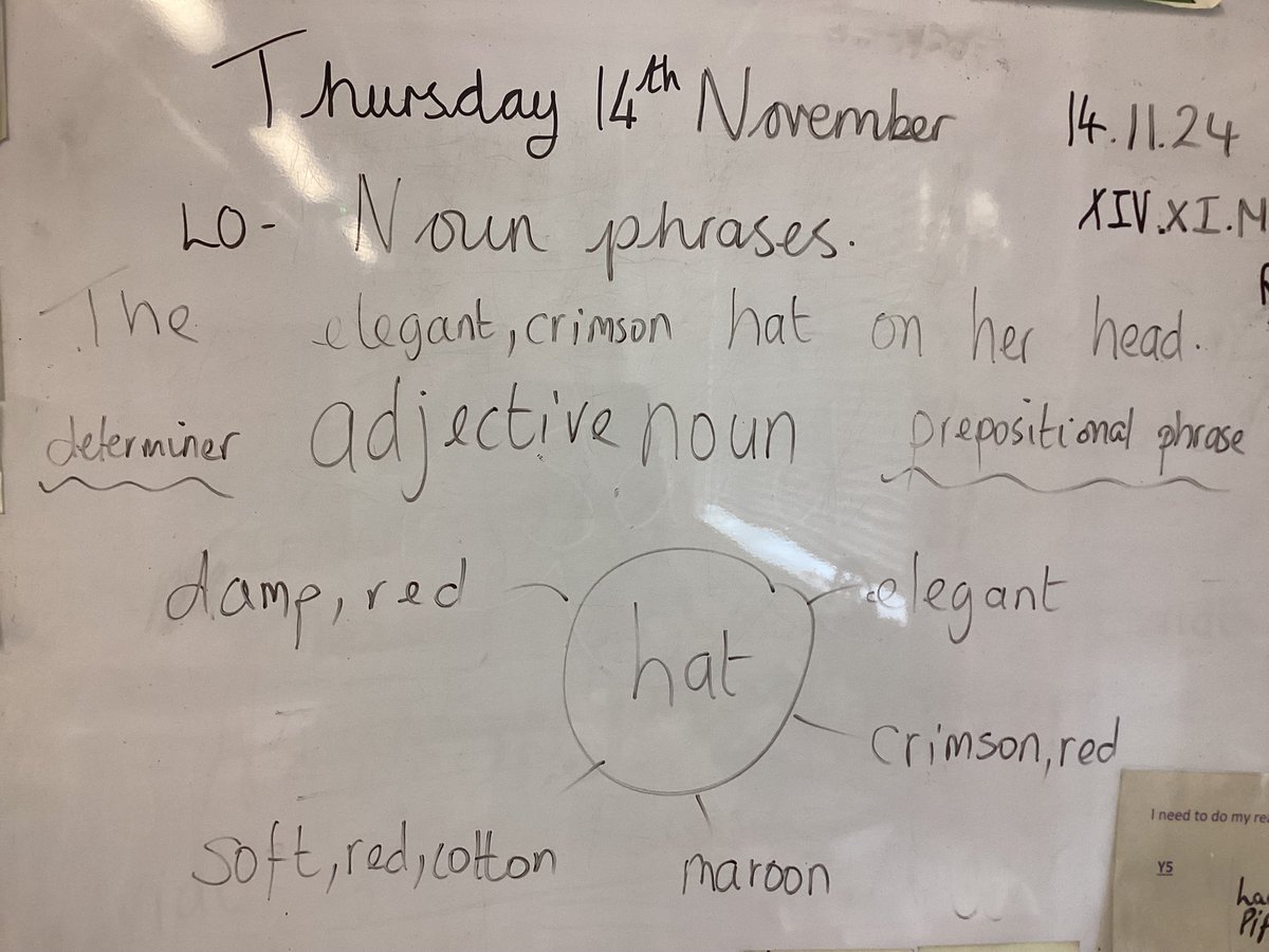 halebank_sch's tweet photo. Noun phrases in English today for Oak Class. Some great sentences to describe what is happening in The Lost Happy Endings. #HBOak #HBEnglish #noun #determiner #adjective #prepositionalphrase #jub #witch? #forest 🍃👧🌳🧙♀️ https://t.co/9wCXutkFLy