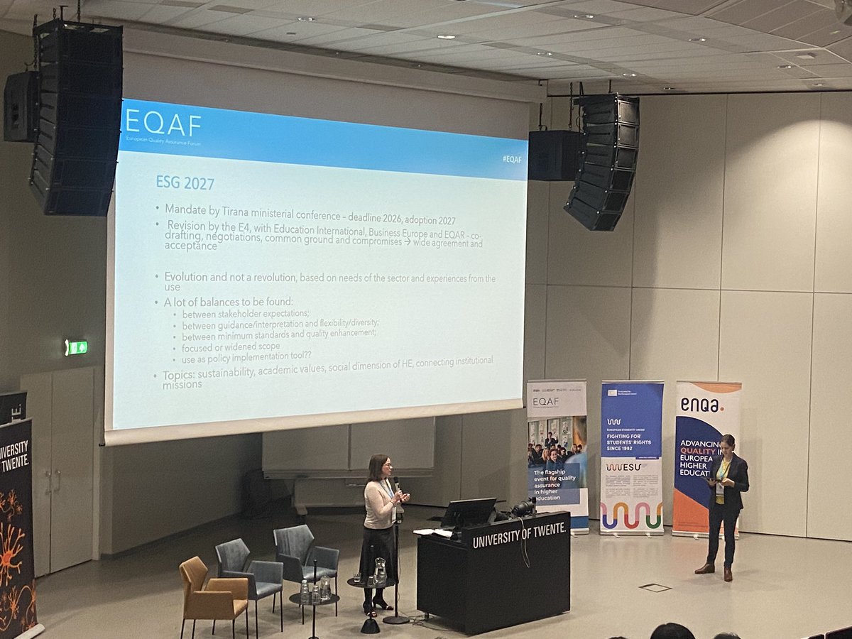 Aisling Reast @aisling-reast.bsky.social (@aisling_reast) on Twitter photo Informative introductory session <a href="/EQAF/">European Quality Assurance Forum</a> with <a href="/agover_anna/">Anna Gover</a> & <a href="/maria_kelo/">Maria Kelo</a> highlighting upcoming changes in the European Standards & Guidelines and approaches to international cooperation in joint programmes and cross- border QA. Informative introductory session <a href="/EQAF/">European Quality Assurance Forum</a> with <a href="/agover_anna/">Anna Gover</a> & <a href="/maria_kelo/">Maria Kelo</a> highlighting upcoming changes in the European Standards & Guidelines and approaches to international cooperation in joint programmes and cross- border QA.