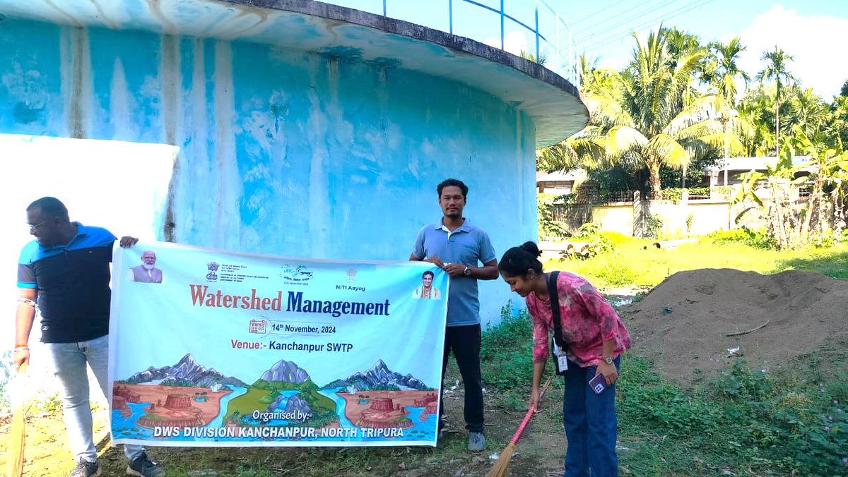 NITIAayog's tweet photo. Transforming Assets Through Collective Action in Tripura

Dasda Aspirational Block of Tripura took a step forward in water resource management with its ongoing Jal Utsav initiative. Under the guidance of water experts from the Drinking Water & Sanitation (DWS) department, a comprehensive maintenance drive of Jal Sampada assets took place. These efforts are a testament to the block's commitment to water quality. 

The initiative focused on methodical cleaning and preservation of vital watershed assets, ensuring their optimal functionality and longevity. Through this coordinated effort, the DWS department demonstrated how targeted maintenance activities can strengthen water security. This systematic approach not only enhances infrastructure reliability but also paves the way for sustainable water resource management.

#NITIAayog #PMOIndia #Water #JalUtsav #WaterConservation