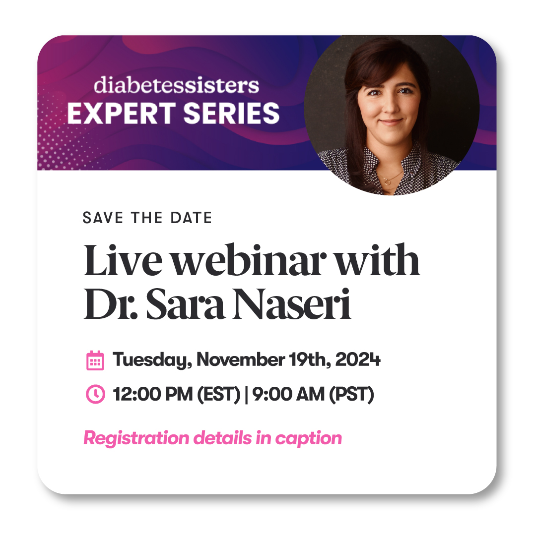 📌 Mark Your Calendars to join a live webinar with Dr. Sara, CEO &amp; cofounder of Qvin - hosted by Diabetes Sisters! 💙

📅 Nov. 19th, 9:00 am PT | 12:00 pm ET

Register here:
diabetessisters.org/events/expert-…

#QPad #DiabetesAwareness #WomensHealth