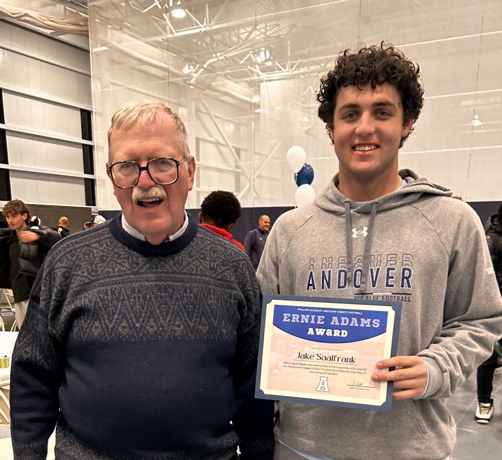 Blessed to have received the Ernie Adams award this season. Was fortunate to have him as a a coach my PG Season at Phillips Andover. Learned so much about the game and my positions. <a href="/cbrownandovere1/">Coach Brown</a>
<a href="/ChrisPowers1937/">Chris Powers</a> <a href="/COACH_PAPAS/">Nico Papas</a>